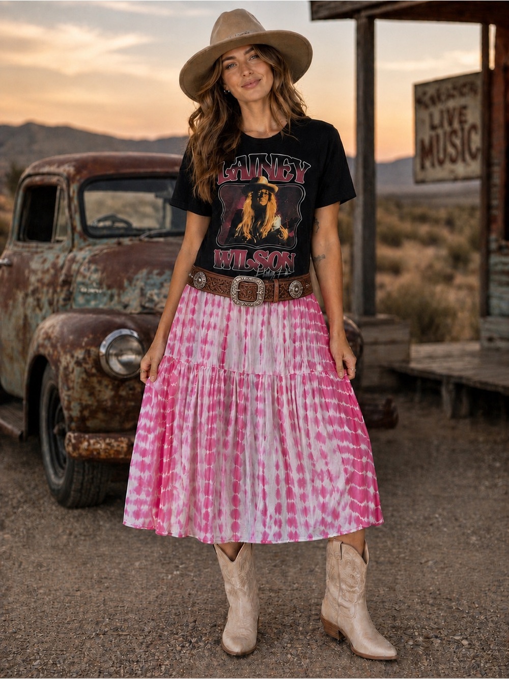Upcycled LAINEY WILSON tshirt dress